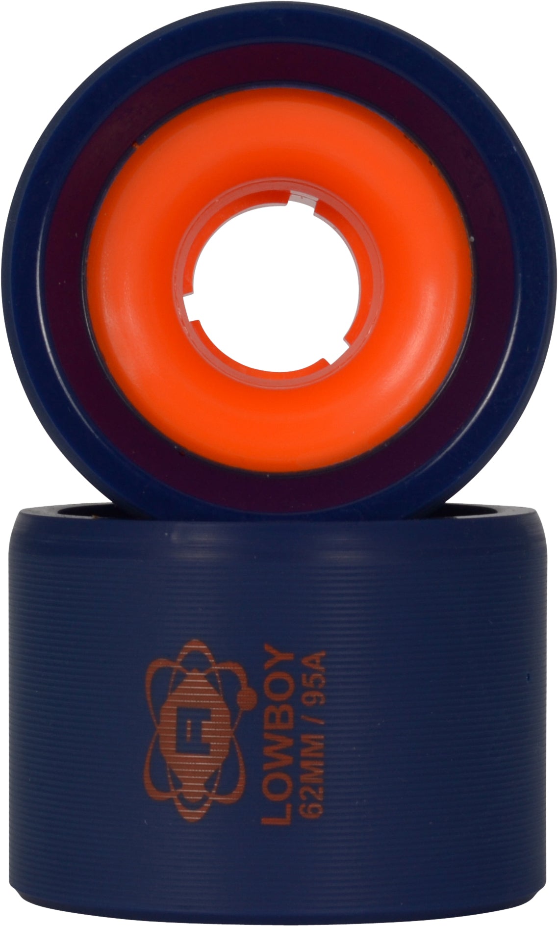 Atom Lowboy 62MM Quad Derby Wheels Blue/Orange 4PK 95a Firm