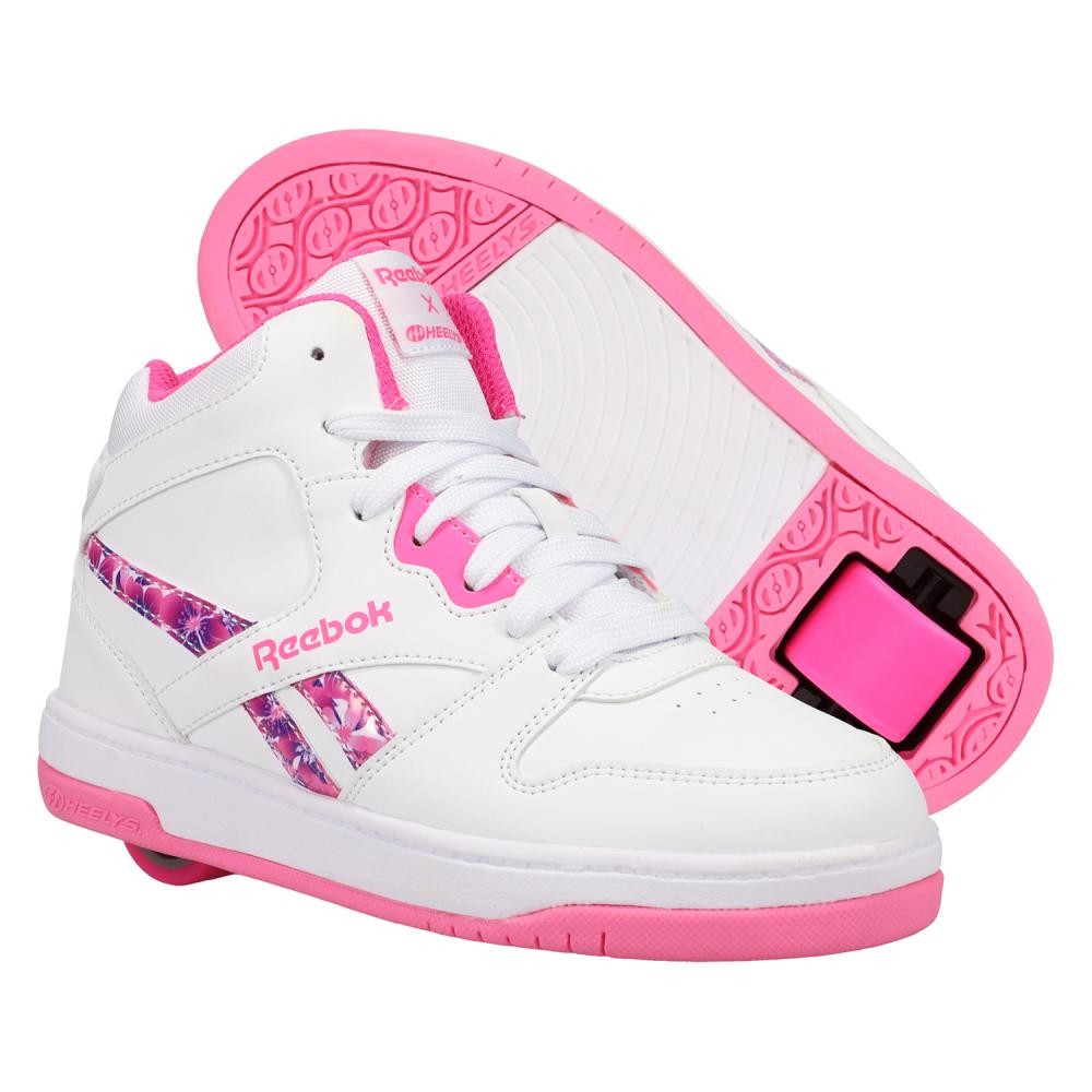 Pink and white heelys on sale
