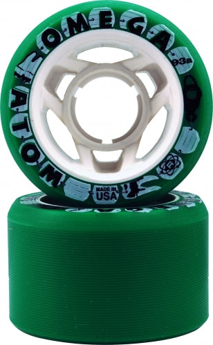 Atom Omega 59MM Quad Derby Wheels Green 4PK 93a Firm