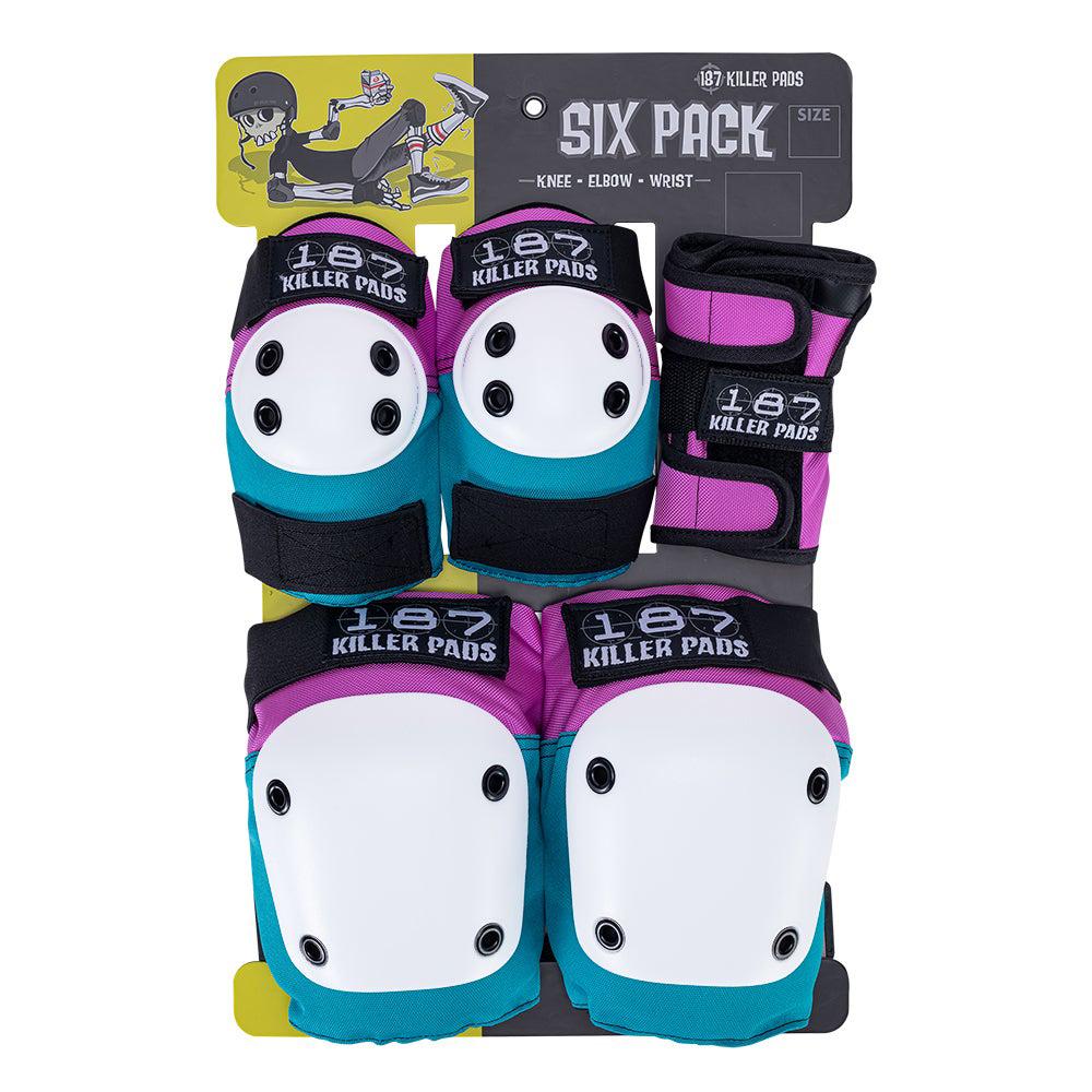 187 Pad Set Combo Pack Adult 6 Pack Set - Pink & Teal - Momma Trucker Skates