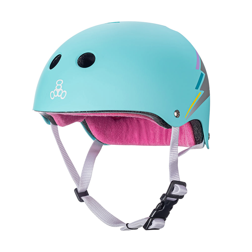 Triple 8 Certified Sweatsaver Helmet Teal Hologram - Momma Trucker Skates