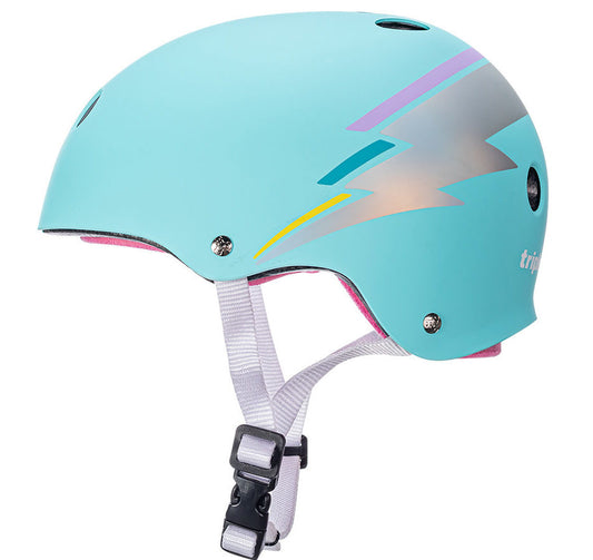 Triple 8 Certified Sweatsaver Helmet Teal Hologram - Momma Trucker Skates