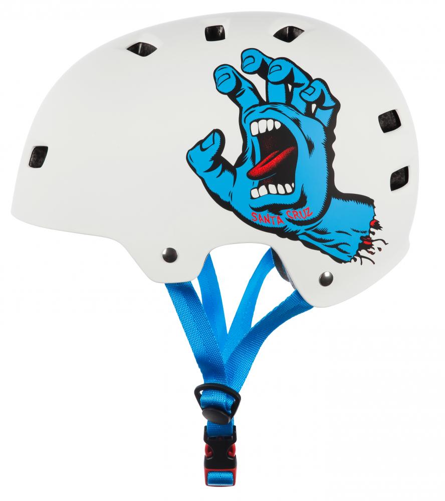 Bullet X Santa Cruz Skate Helmet Screaming Hand Matt White - Momma Trucker Skates
