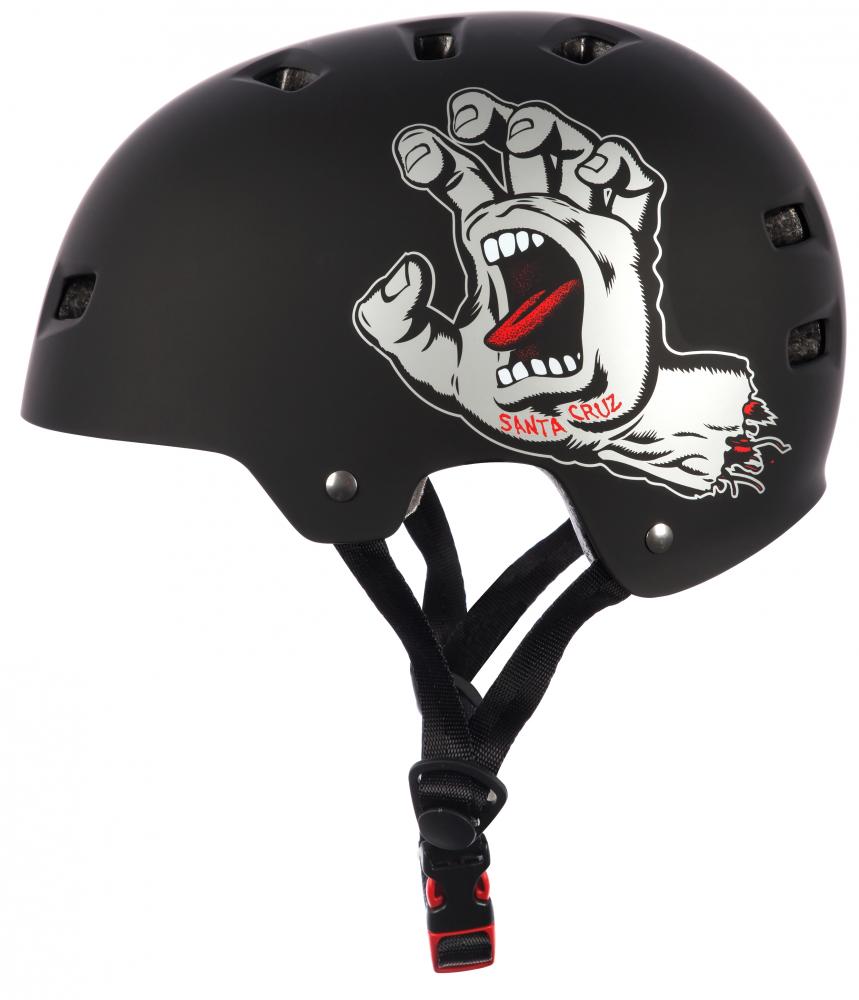 Bullet X Santa Cruz Skate Helmet Screaming Hand Matt Black - Momma Trucker Skates