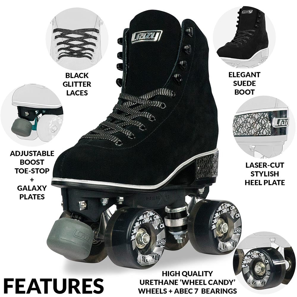 Crazy Skates Evoke Roller Skates - Black - Momma Trucker Skates