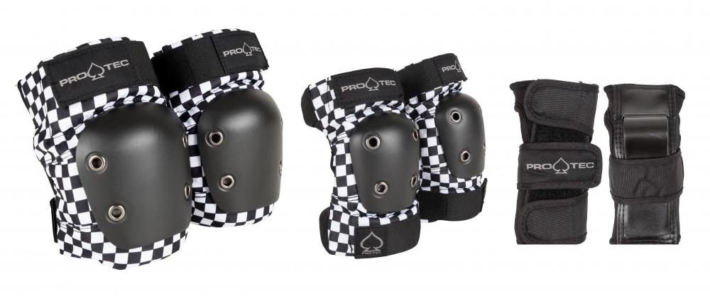 Pro-Tec Street Gear Pad Set Checker - Adult & Junior Sizes - Momma Trucker Skates