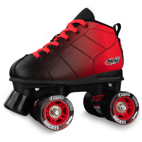 Crazy Skates Rocket Quad Skates Red/Black - Momma Trucker Skates