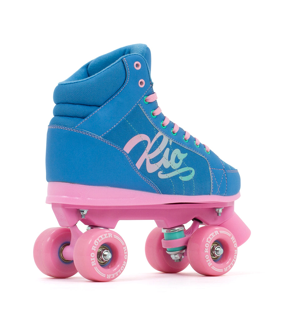 Rio Roller Lumina Quad Roller Skates - Blue & Pink - Momma Trucker Skates