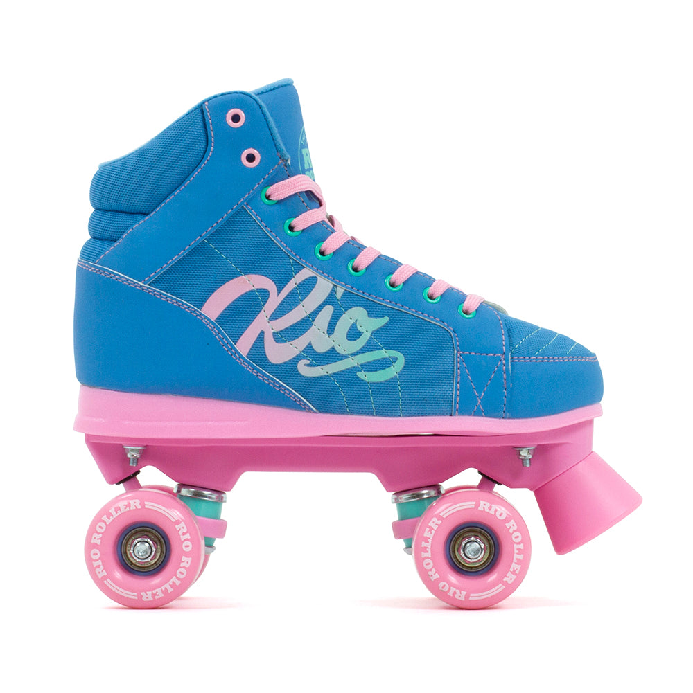 Rio Roller Lumina Quad Roller Skates - Blue & Pink - Momma Trucker Skates