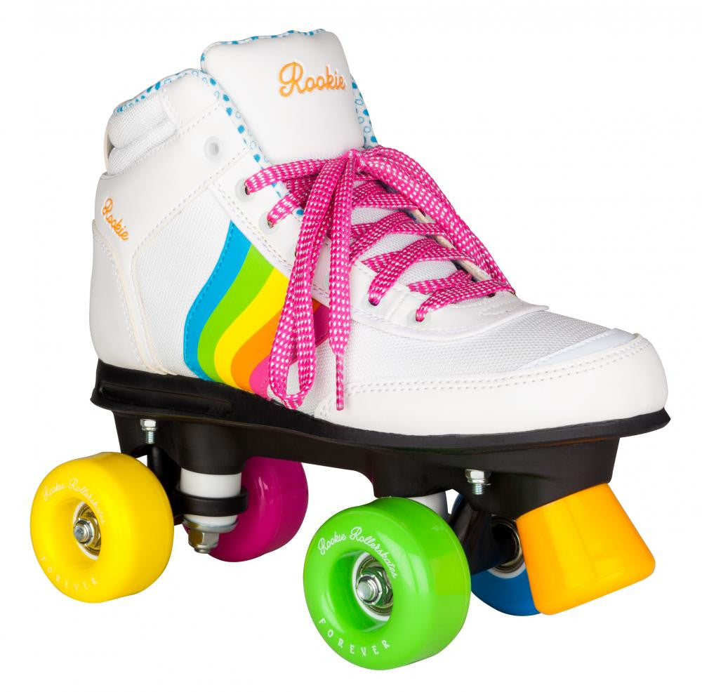 Rookie Rollerskates Forever Rainbow V2 White - Momma Trucker Skates