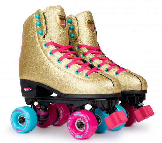 Rookie Rollerskates BUMP Rollerdisco - Gold Glitter - Momma Trucker Skates