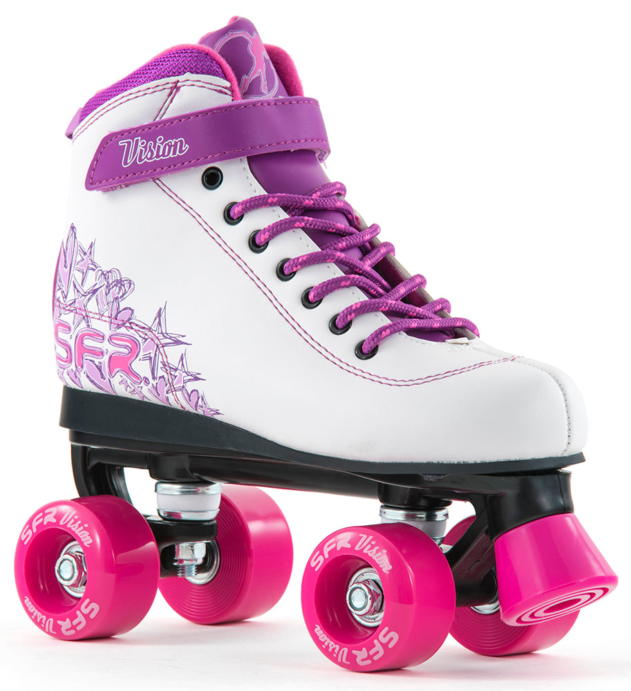 SFR Vision II Quad Skates White & Purple - Momma Trucker Skates