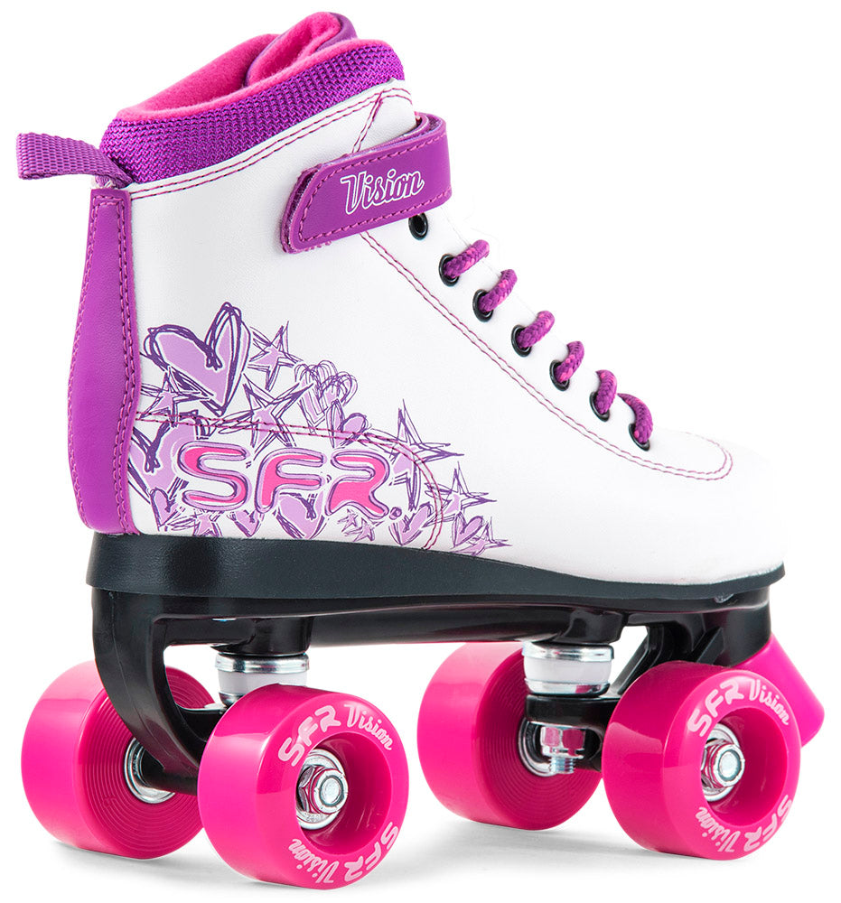 SFR Vision II Quad Skates White & Purple - Momma Trucker Skates