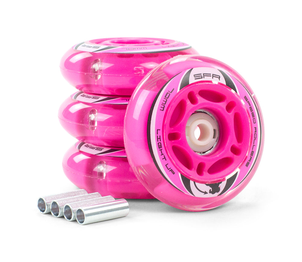 SFR Light up Inline Wheels - 3 Sizes & All Colours! - Momma Trucker Skates