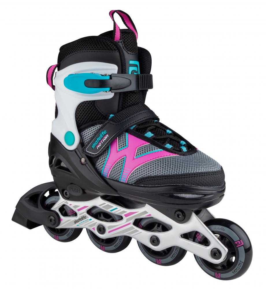 Skatelife Inline Skates Motion Adjustable - Black &  Pink - Momma Trucker Skates