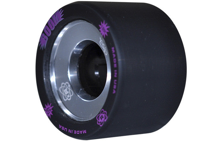 Atom Boom Alloy Core 59MM Quad Derby Wheels Black 4PK Firm - Momma Trucker Skates