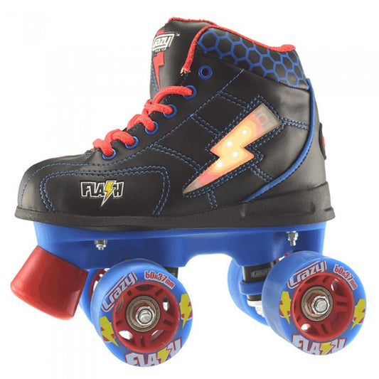 Crazy Skates Flash Roller Skates - Black & Blue - Momma Trucker Skates
