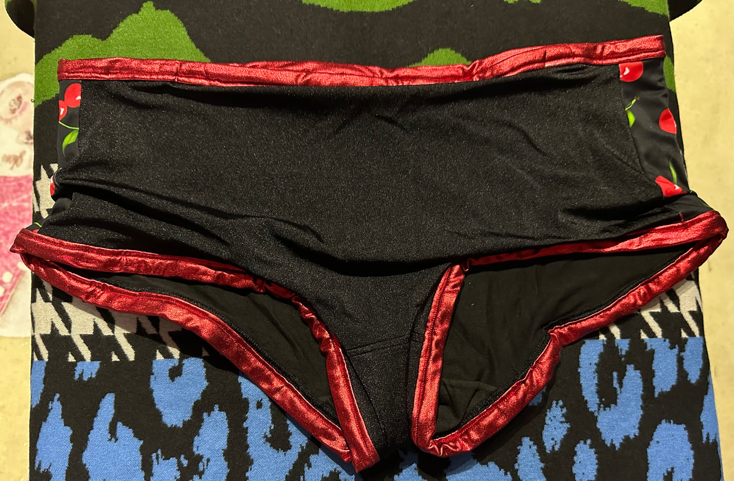 Dude Where's My Pants? Hot Pants - Black Cherry