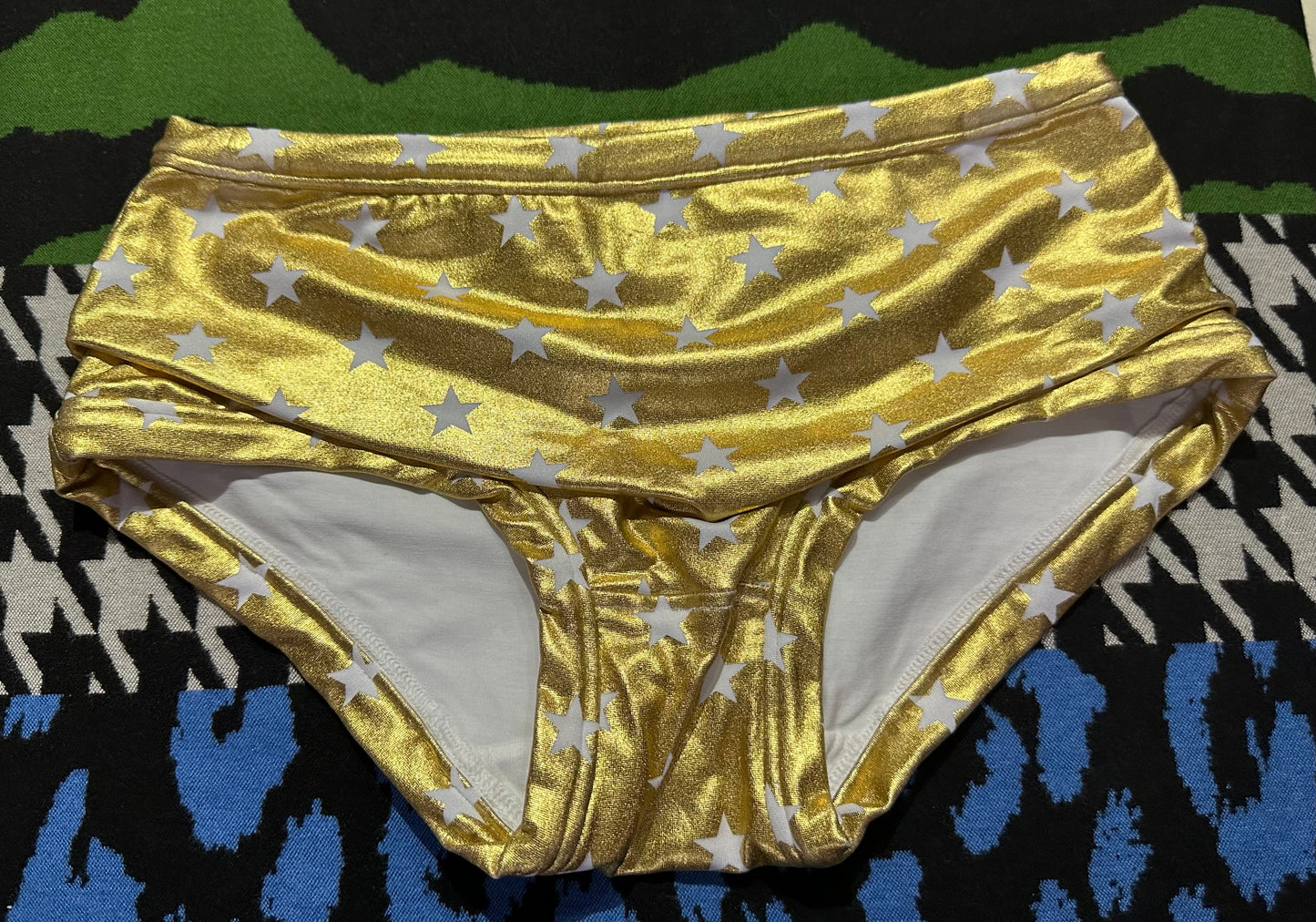 Dude Where's My Pants? Hot Pants - Gold Stars