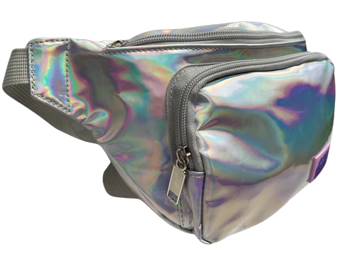 Silver holographic fanny pack sales