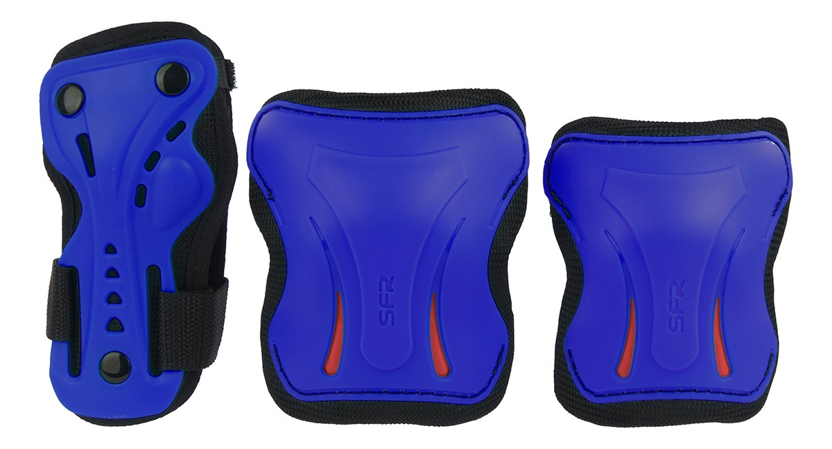 SFR Spectra Roller Skates Beginners Package Red & Blue, Pads, Helmet & Bag