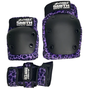 Smith Scabs Youth Combo Pad Set - Purple Leopard