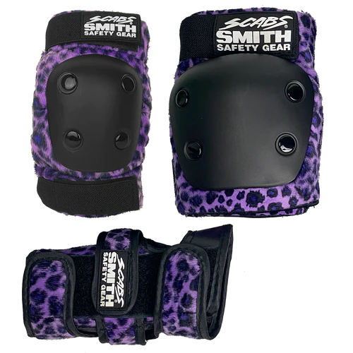 Smith Scabs Youth Combo Pad Set - Purple Leopard