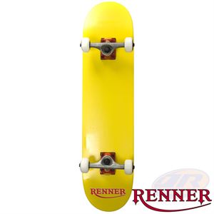 Renner Pro Series Complete Skateboard 7 Ply, Virus Trucks, Abec 9 - Yellow - Momma Trucker Skates