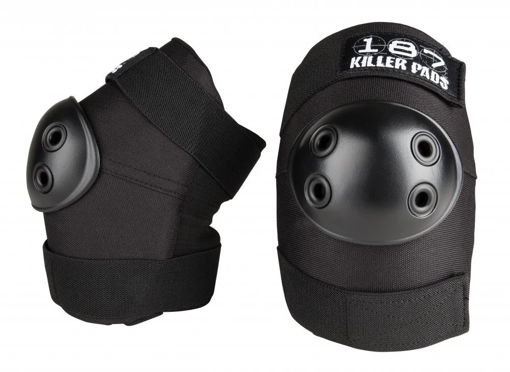 187 Killer Pads Adult Knee & Elbow Pad Set Combo Pack - Black - Momma Trucker Skates