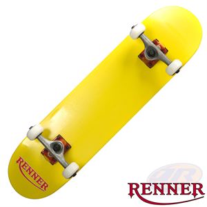 Renner Pro Series Complete Skateboard 7 Ply, Virus Trucks, Abec 9 - Yellow - Momma Trucker Skates