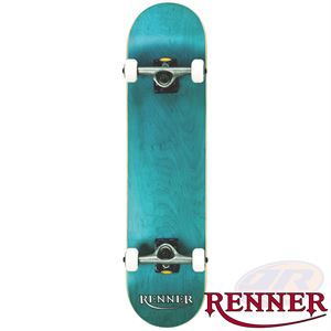 Renner Pro Series Complete Skateboard 7 Ply, Virus Trucks, Abec 9 - Blue - Momma Trucker Skates