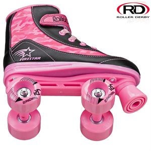 Roller Derby FireStar V2 Pink Camo Quad Skates - Momma Trucker Skates