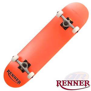 Renner Pro Series Complete Skateboard 7 Ply, Virus Trucks, Abec 9 - Orange - Momma Trucker Skates