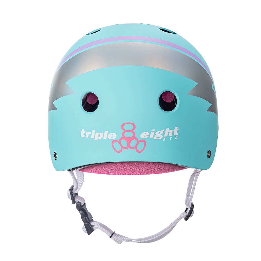 Triple 8 Certified Sweatsaver Helmet Teal Hologram - Momma Trucker Skates