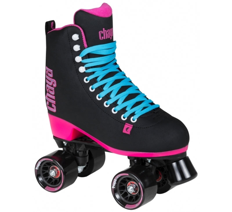Chaya Melrose Black & Pink Quad Roller Skates - Momma Trucker Skates