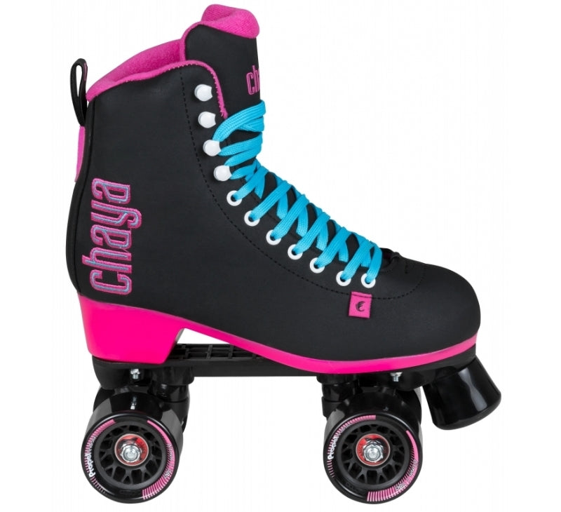 Chaya Melrose Black & Pink Quad Roller Skates - Momma Trucker Skates