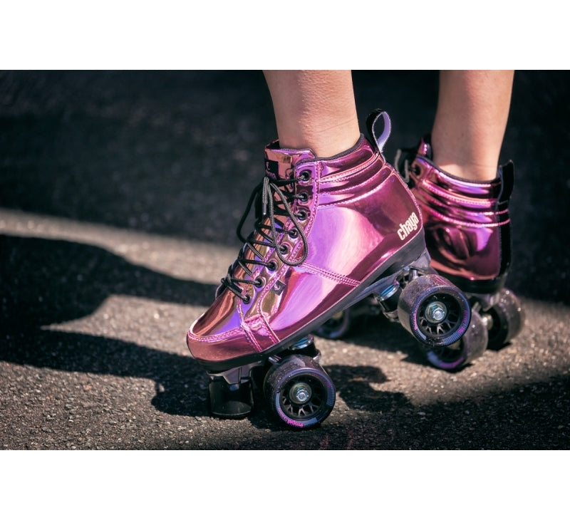 Chaya Pink Laser Roller Skates - Momma Trucker Skates