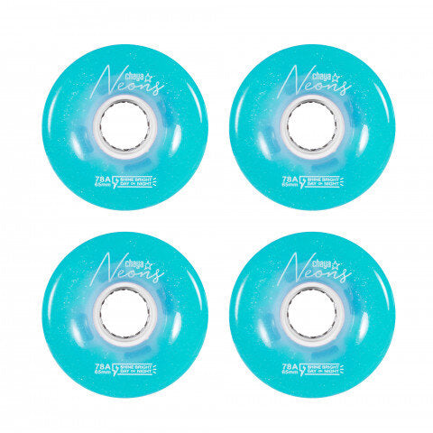 Chaya Light Up Quad Wheels - Neon Blue - Momma Trucker Skates