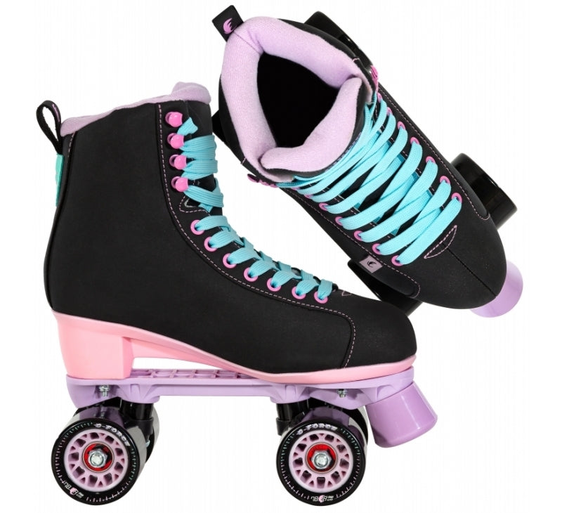 Chaya Melrose Black & Pink Roller Skates - Momma Trucker Skates