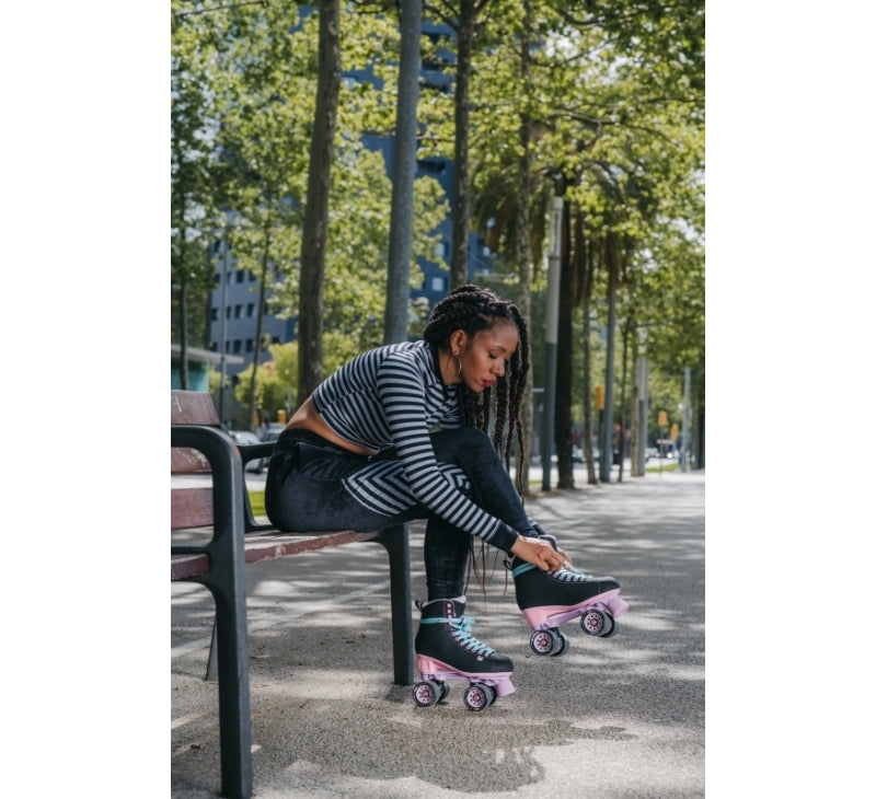 Chaya Melrose Black & Pink Roller Skates - Momma Trucker Skates