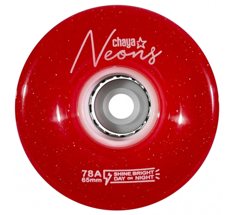 Chaya Light Up Quad Wheels - Neon Red