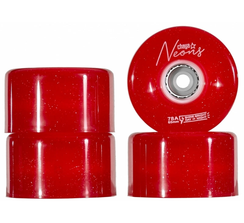 Chaya Light Up Quad Wheels - Neon Red