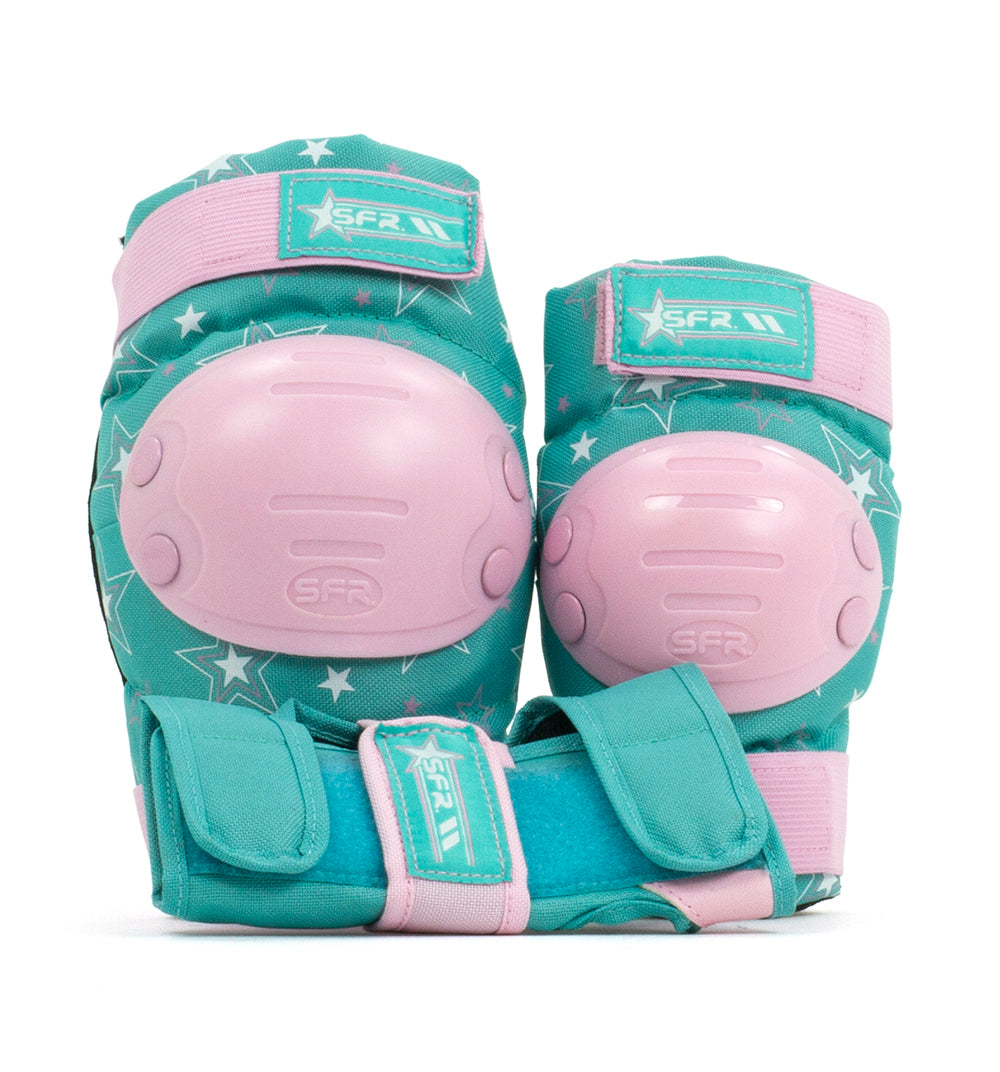 SFR Plasma Adjustable Children's Inline Skates - Teal Beginner Skate Package - inc Pads, Helmet & Bag - Momma Trucker Skates