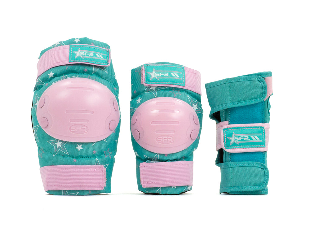 SFR Spectra Roller Skates Beginners Package Pink & Teal, Pads, Helmet & Bag - Momma Trucker Skates