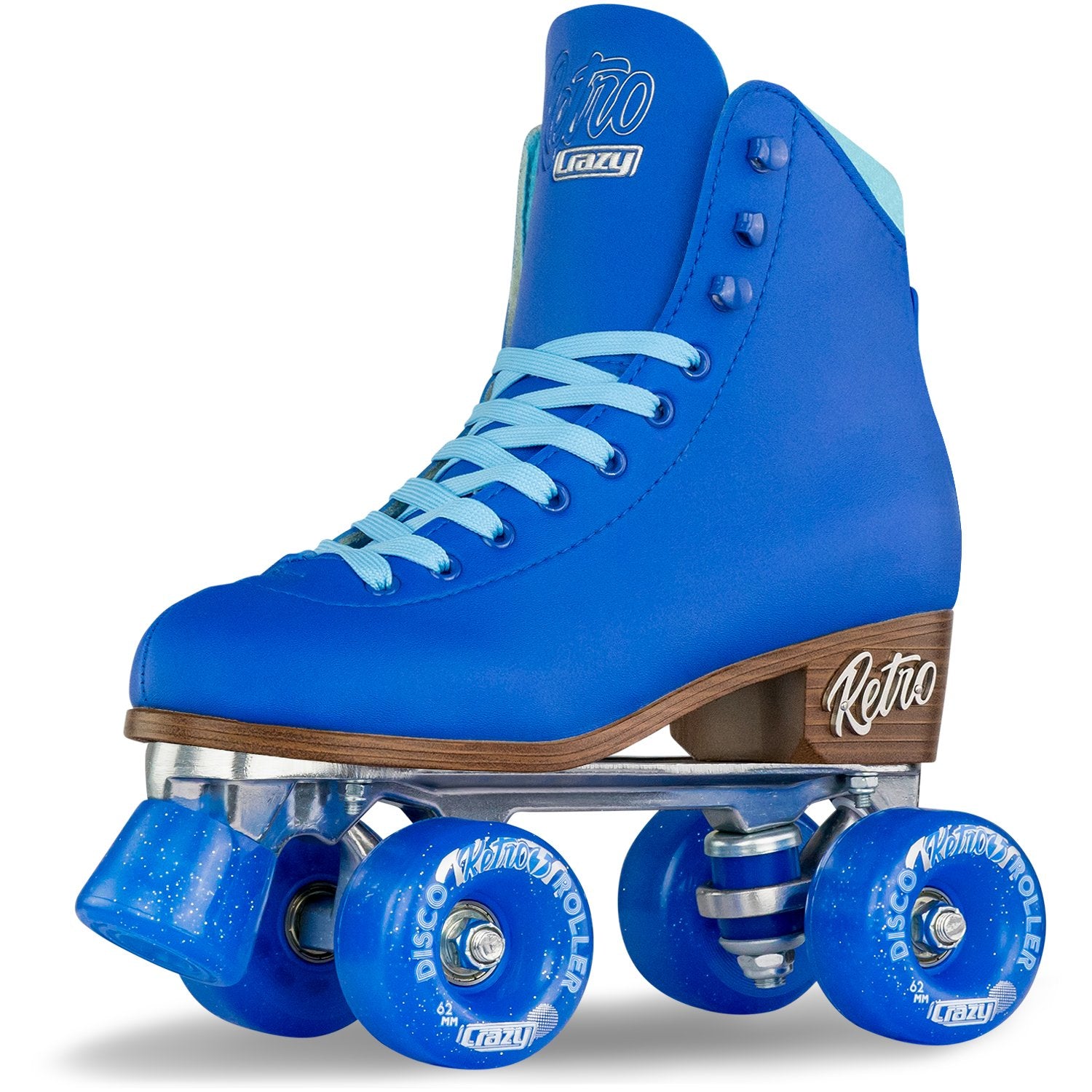 Crazy Skates Classic Vintage Retro Roller Skates - Blue - Momma Trucker Skates