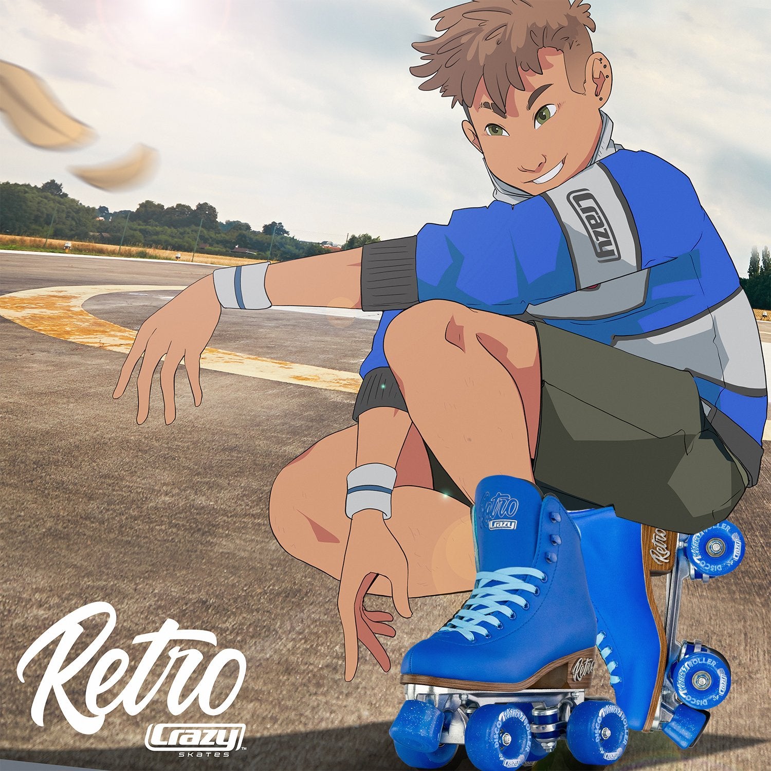 Crazy Skates Classic Vintage Retro Roller Skates - Blue - Momma Trucker Skates