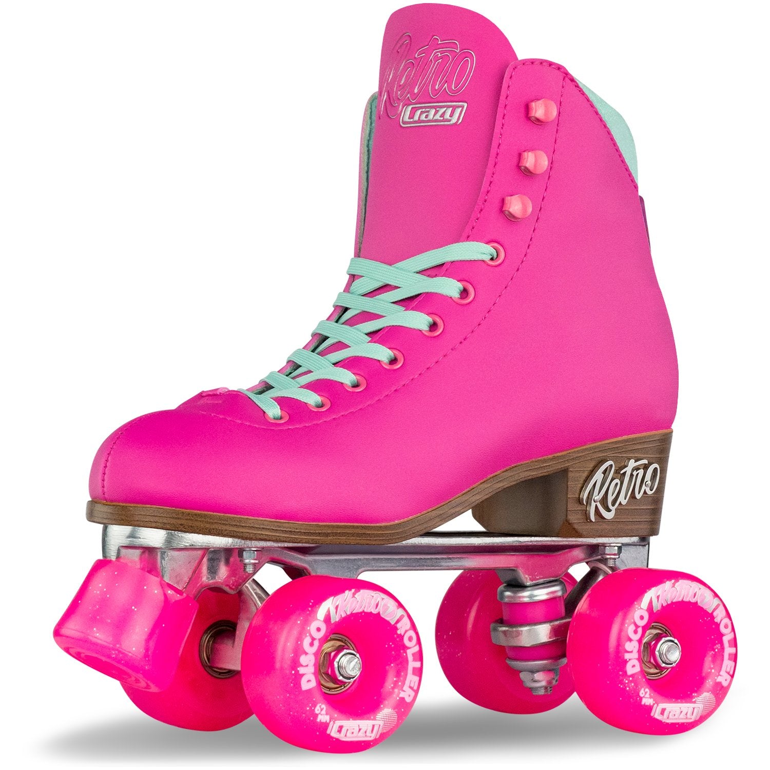 Crazy Skates Classic Vintage Retro Roller Skates - Pink - Momma Trucker Skates