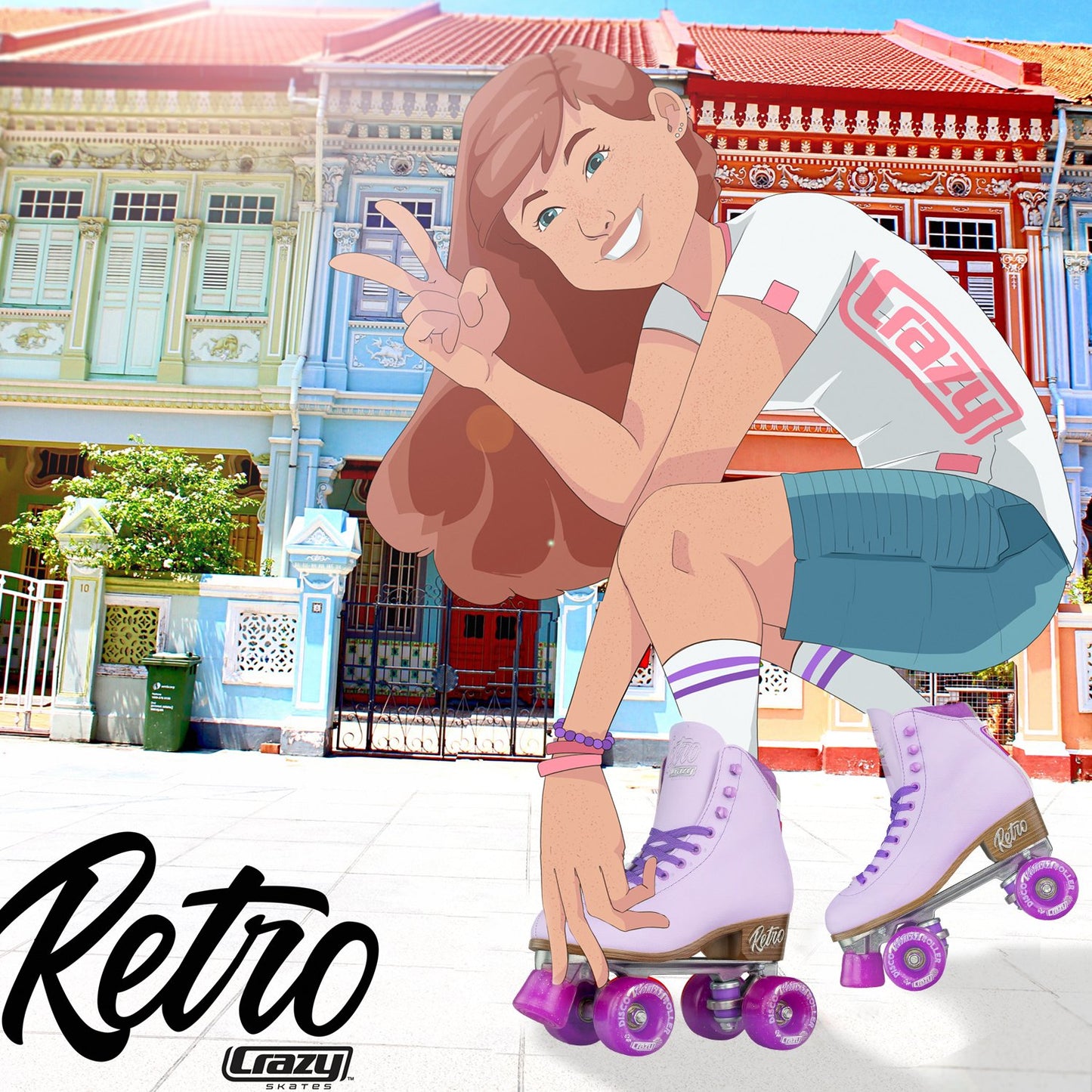 Crazy Skates Classic Vintage Retro Roller Skates - Purple - Momma Trucker Skates