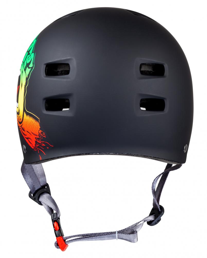 Bullet X Santa Cruz Skate Helmet Screaming Hand Matt Black Rasta - Momma Trucker Skates