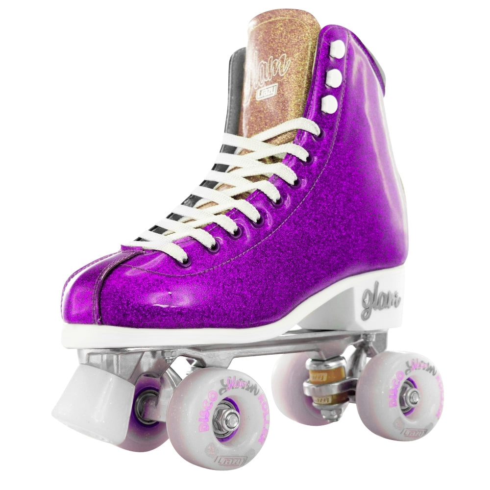 Crazy Skates Disco Glam Purple/Gold Roller Skates - Momma Trucker Skates